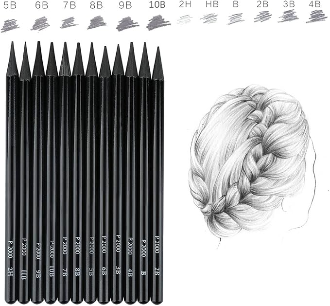 EVNEED Woodless Pencil Set, Color Black-Set of 12 - Image 4