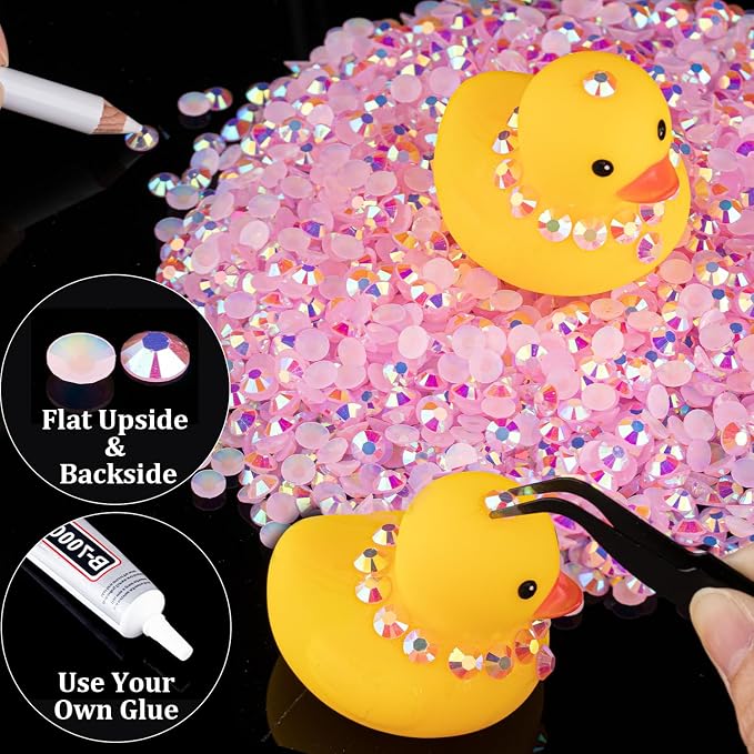 5000pcs 3mm Resin Rhinestones Bulk, Light Pink AB Flatback Round Jelly - Image 5