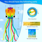 Xida Octopus Kite for Kids Ages 4-8, Professional Kites for Beginners and Adults - Image 5