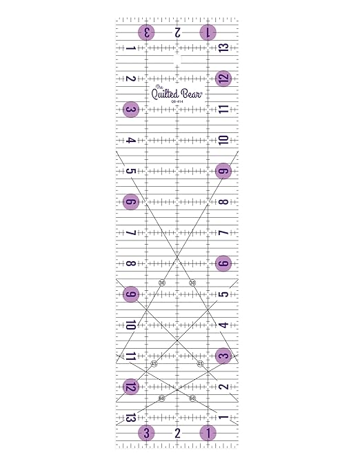 The Quilted Bear Rectangular Acrylic Quilting Ruler, Precise Bold Lines by TheQuiltedBearsProducts