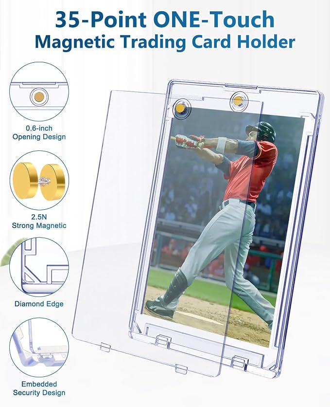 100ct Magnetic Trading Card Holders: 35pt One Touch Card Holder, U-V Protection - Image 3