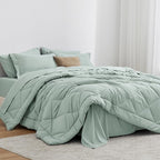 Love's cabin Twin XL Comforter Set Aqua, 5 Pieces Twin XL Bed in a Bag by Lovescabin