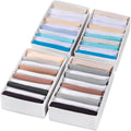 4 Packs T-shirt Drawer Organizers for Clothing,10 Grids Compartment Wardrobe Storage Box, Clothes Organizer for Folded Clothes, T-shirt, Legging, Silk Scarve-White