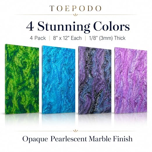 TOEPODO Pearlescent Cast Acrylic Sheets Pearl Acrylic 1/8inch Thickness Acrylic - Image 2
