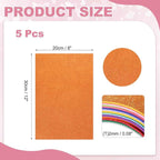 MECCANIXITY 5 Sheets Orange Shiny Foam Sheets, 8 Inch x 12 Inch Sparkle EVA - Image 2