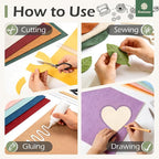 Apple Green Soft Felt Sheets for Crafts, 1.6mm Thick, Handmade Crafts, DIY - Image 4