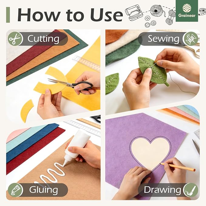 Wine Red Soft Felt Sheets for Crafts, 1.6mm Thick, Handmade Crafts, DIY Projects - Image 4