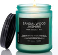 M&SENSE Sandalwood Jasmine Scented Candles, Natural Soy Wax Best Smelling Candle 7.05oz 50 Hour Burning，Floral Non Toxic Single Cotton Wick Aromatherapy Gifts for Women Friend