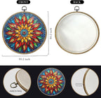 Colorful Geometric Mandala Framed Round Wall Decor Canvas Wall Art Hanging - Image 2