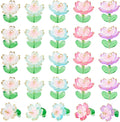 FASHEWELRY 30Pcs Transparent Acrylic Glass Flower Charms 20mm Colorful Floral by FASHEWELRY