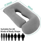 U-Shaped Pregnancy Pillow for Sleeping, Full Body Support for Back, HIPS & - Image 2