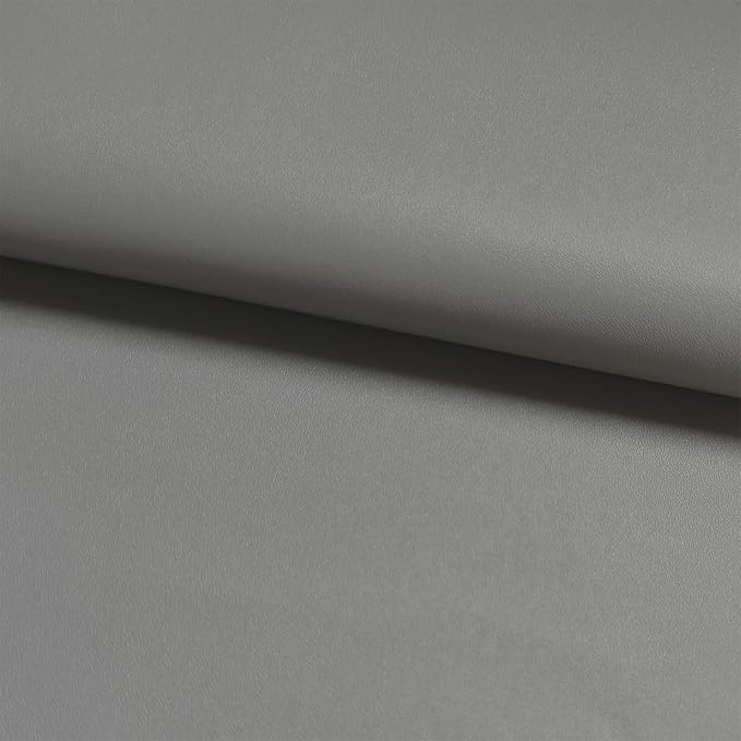 Grey Faux Leather Fabric 39"×55" Smooth Grain Upholstery Vinyl - Image 5