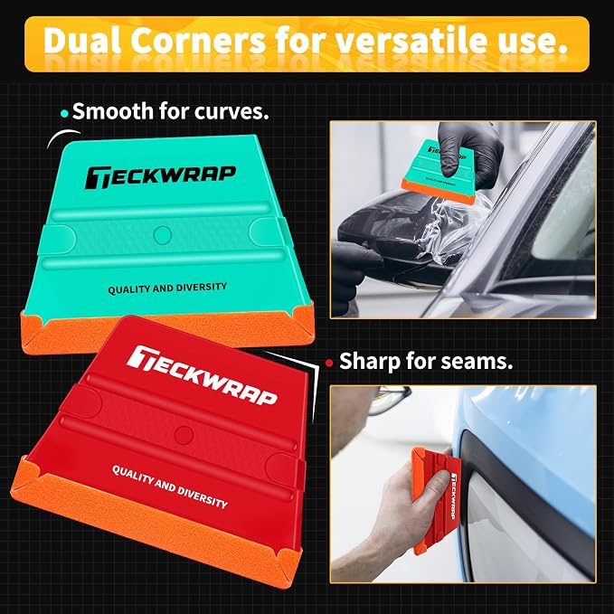 TECKWRAP Felt Squeegee for Vinyl Wrap -Trapezoid Shape | Pro Car Wrap Tool Kit - Image 6
