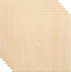 HARFINGTON 6pcs 2mm Basswood Plywood Sheets 4" x 4" x 3/32" Thin Unfinished by HARFINGTON
