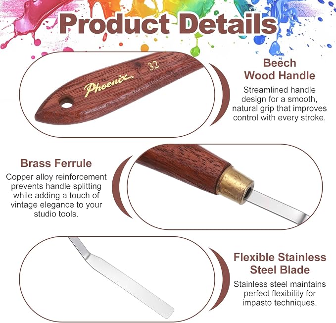 MECCANIXITY Pack of 1 Palette Knife No.32, 8.3" Long Palette Knives - Image 3