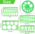 5PCS Circle Template Measuring Geometry Ruler Geometric Drawings Stencils Rulers - Image 2