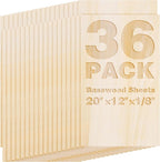 Basswood Sheets 20"x12"x1/8", 3mm Basswood by Unknown
