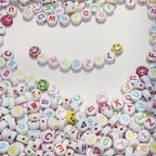 YMSDZHL Alphabet Beads A-Z 1400Pcs Letter Beads, Acrylic 4x7mm Round Letter - Image 7