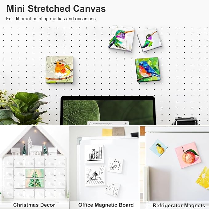AUREUO Mini Magnetic Stretched Canvas 4x4 Inch / 24 Pack - Image 6