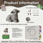 DIY Needle Felting Kit Cute Gray Lamb Lying – Needle Felting Starter Kit - Image 3