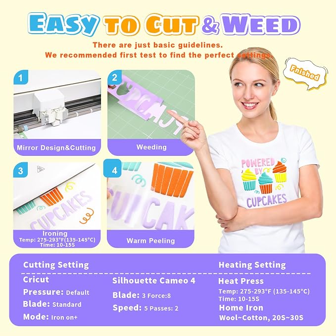 Puff Vinyl Heat Transfer-18 Pcs Puff HTV Heat Transfer Vinyl Sheets Assorted - Image 6