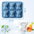 Mini Highland Cow Ice Cube Mold，Cute 3D Highland Cow Silicone Ice Cube - Image 7