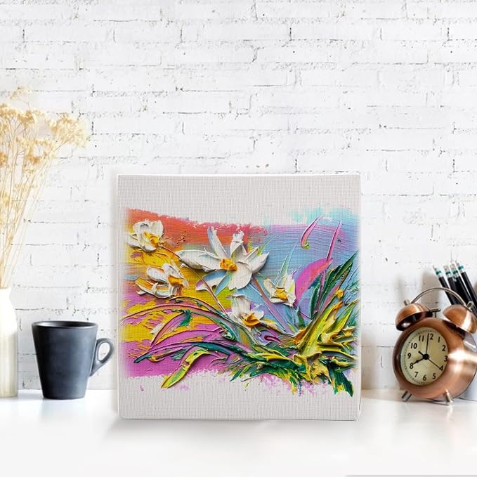 Tosnail 36 Packs 6" x 6" Artist Painting Canvas Panels White Blank Stretched - Image 6