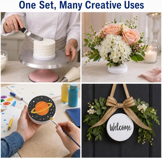 8 Pcs 3 Inch Foam Circles for Crafts, 1 Inch Thick White Polystyrene Round Foam - Image 9