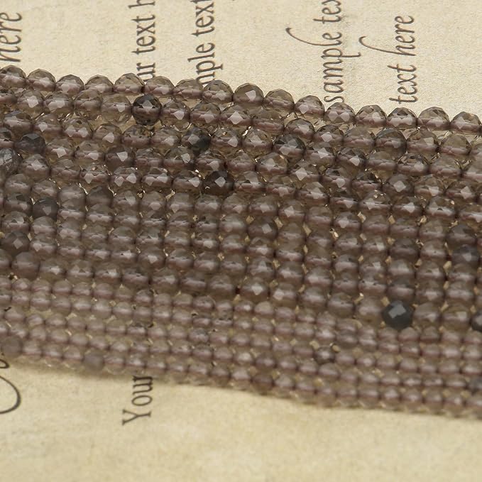 3mm 120pcs Smoky Quartz Tiny Gemstone Beads - Image 8