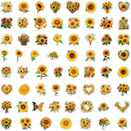 Sunflower Stickers 63Pcs Waterproof PET Sunflower Decals - Image 3