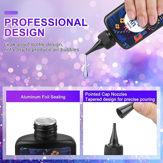 KISREL UV Resin with Light - 200g Upgraded Hard Type Crystal Clear Ultraviolet - Image 2
