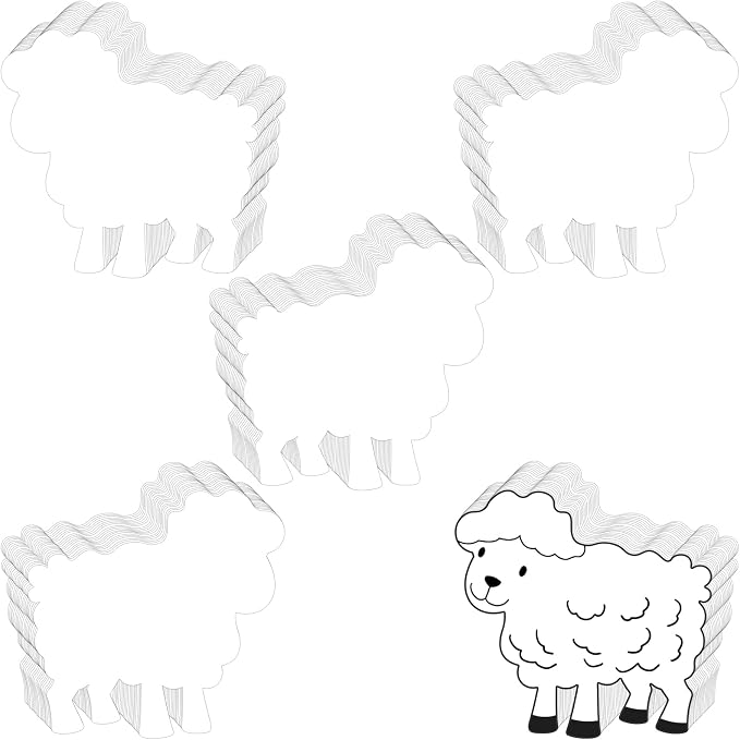 Geyee 100 Pcs Sheep Cutouts for Bulletin Board Classroom Wall Decor, Lamb Paper by Geyee
