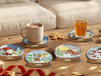 8 PCS Christmas Diamond Art Coasters Kits Snowball Diamond Painting Coaster | - Image 7