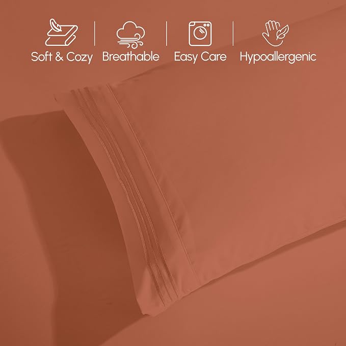 Elegant Comfort Luxurious 1500 Premium Hotel Quality Microfiber 4-Piece Sheet - Image 8