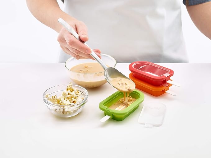 Lékué Set of 4 Stackable Popsicle Molds + Sticks & Lids, Homemade Freezer Ice - Image 6