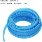 uxcell PET Expandable Sleeving 25ft 1/2" Sky Blue Cable Management Sleeve Cord - Image 3