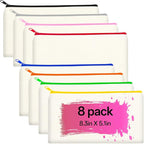 ZeeDix Canvas Zipper Pouch Bulk – 8.3 x 5 Inches Cotton Canvas Pouches by ZeeDix