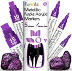 5 Metallic Acrylic Purple Paint Pen by Funcils