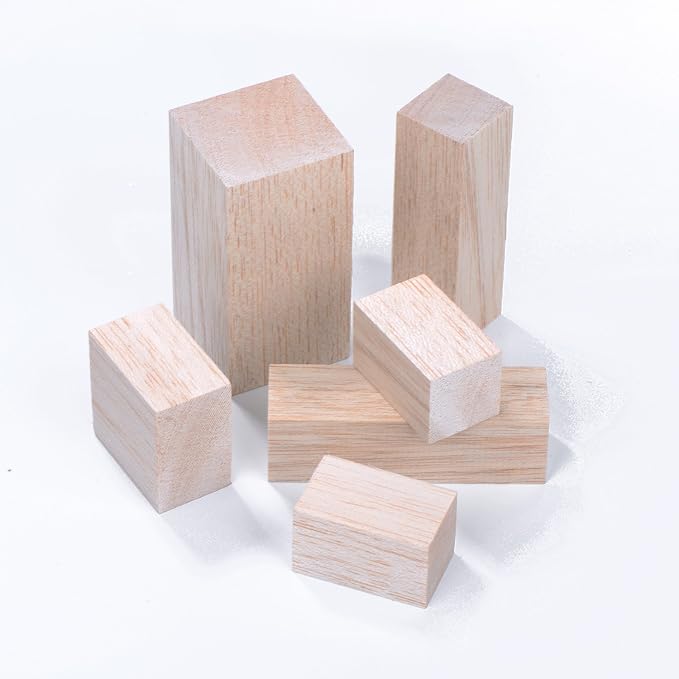 Sumind 12 Pcs Balsa Blocks for Carving 4 Sizes Whittling Wood Carving Kit for - Image 6
