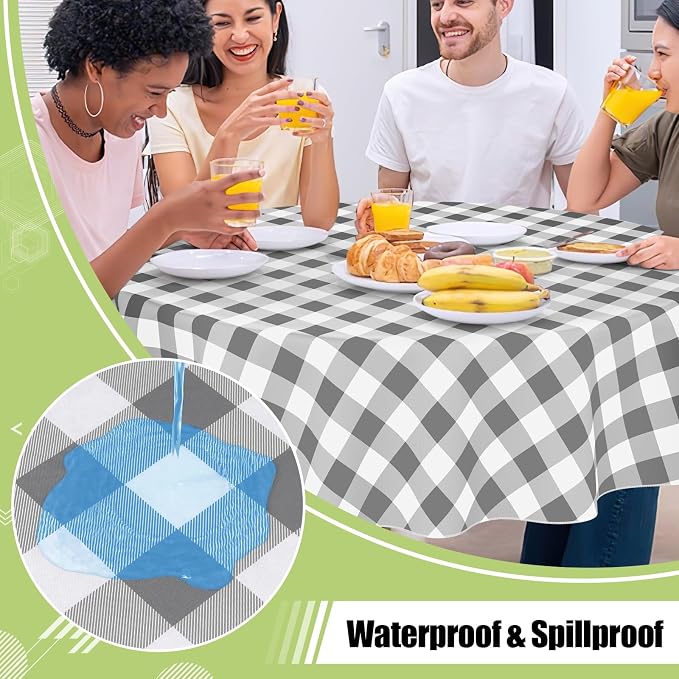 Smiry Plastic Table Cloth, Waterproof Vinyl Tablecloth - Image 2