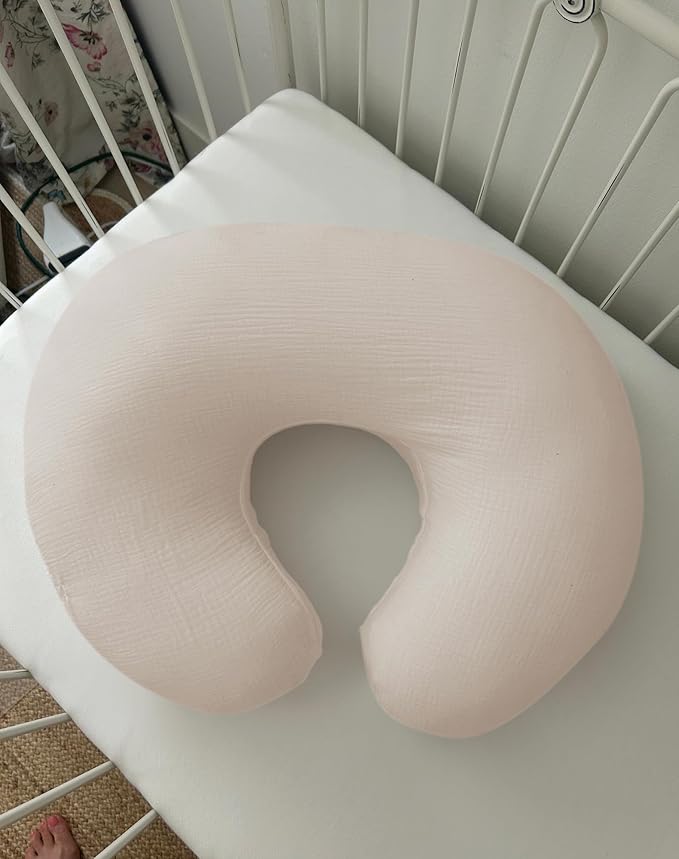 Nursing Pillow Covers, Muslin Nursing Cover for Breastfeeding Pillows, Comfortable for Baby Girls and Boys (Mustard Yellow)