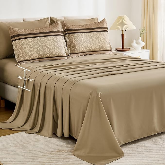 WONGS BEDDING 7 Pieces Comforter Set Queen Size, Minimalist Geometric Soft - Image 6