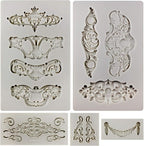 Crown Baroque Style Ornament Silicone Molds 5-count Art Decor Filigree by FUNSHOWCASE