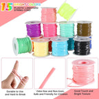 KAMJUNTAR Lanyard String, 15 Rolls Gimp String Plastic Lacing Cord Plastic - Image 6