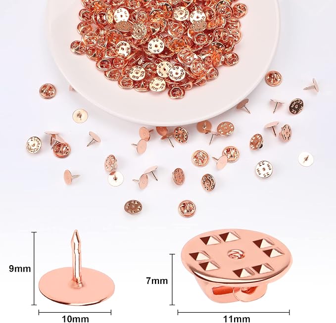 JANYUN 120 Pairs Butterfly Clutch Tie Tacks, Blank Pin Clasp Back | Rose Gold - Image 2