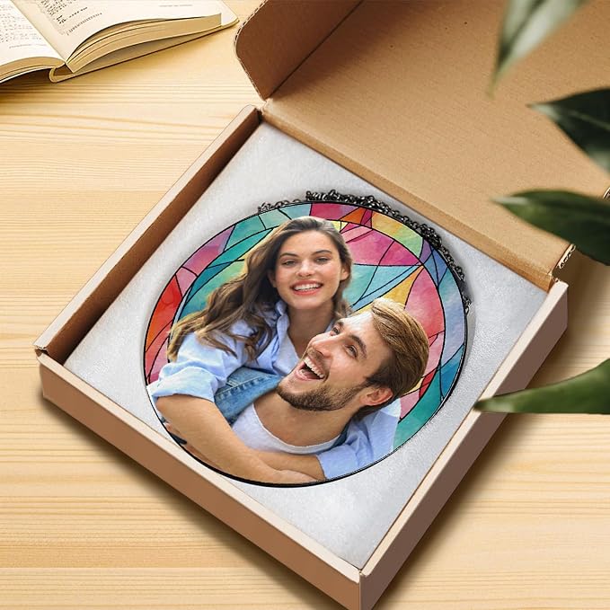 Personalized Photo Stained Glass Suncatcher, Custom Photo Gifts - Image 5