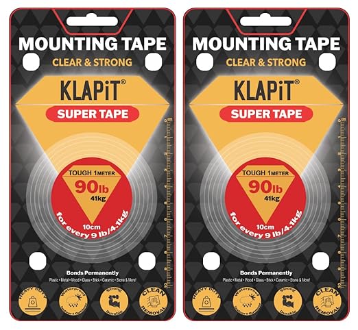 KLAPiT Super Tape Clear Double Sided Heavy Duty Adhesive 40in Enhanced Nano by KLAPiT