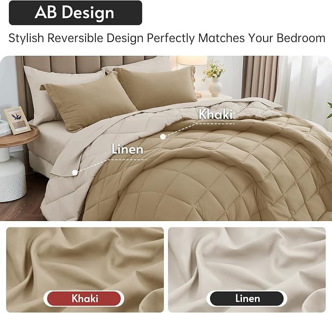 MUXHOMO 5 Pieces Twin XL Comforter Set, Reversible Bed in a Bag Twin XL Size - Image 3