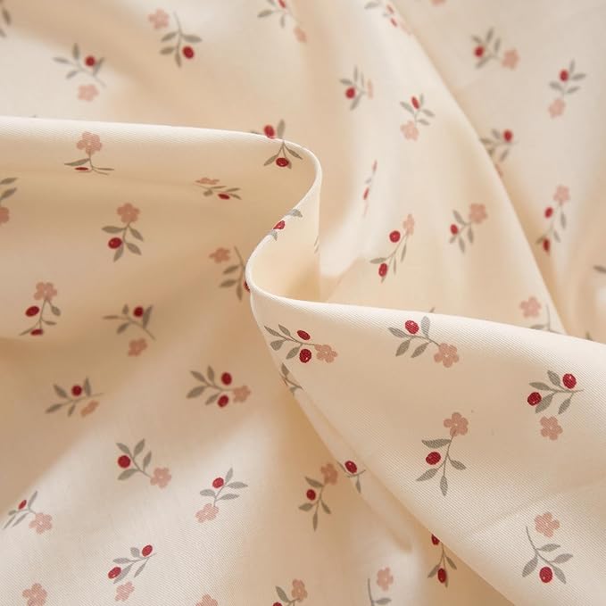 mixinni Pink Floral Duvet Cover Set Full Size – 100% Cotton Ruffle Lace Bedding - Image 9