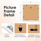 FIXSMITH 12x12 Picture Frame White Set of 2, Photo Frame - Image 3